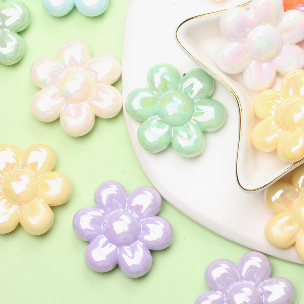 Home Party Supplies Charms Creative Handmade Material 31.3mm For Jewelry Making 5pcs Jewelry Accessories Loose Beads Beading Flower Shape Acrylic DIY