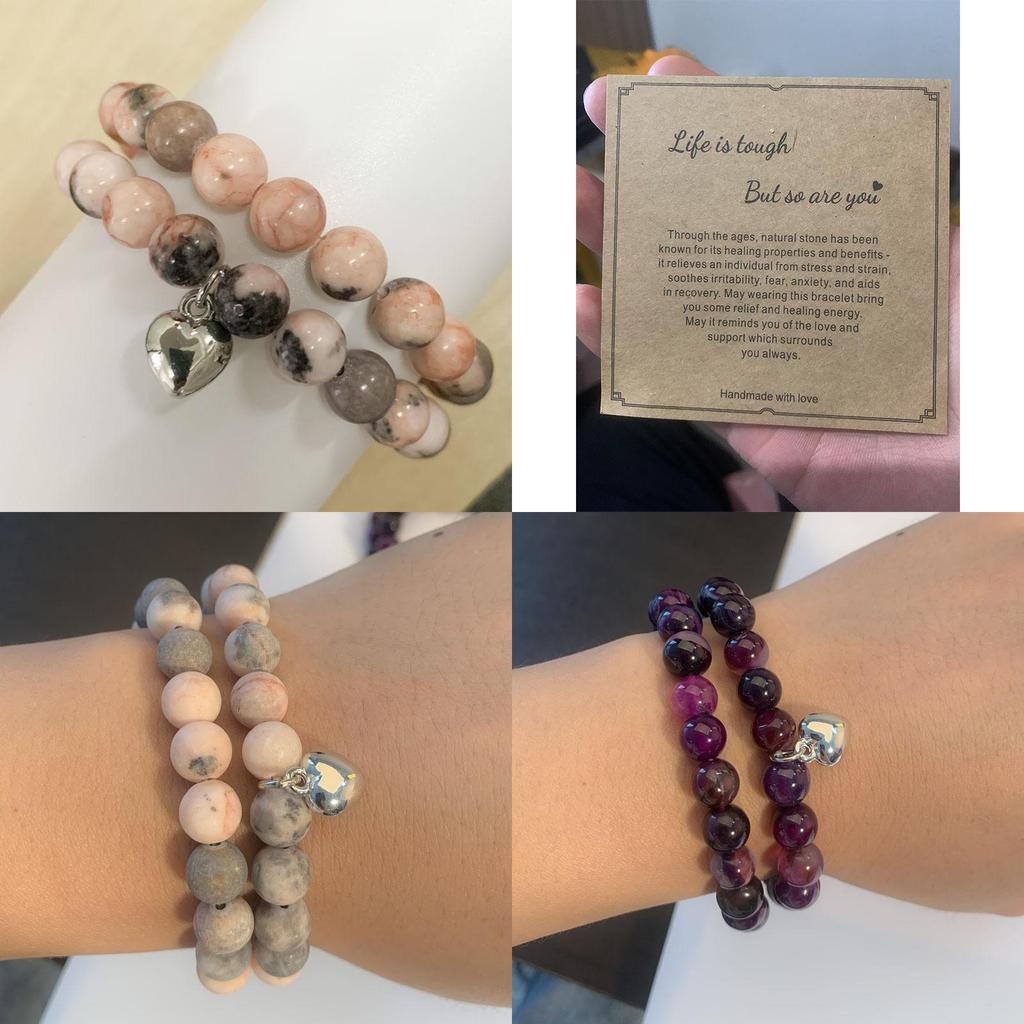 Geometric Stone Bracelet Set For Girls With Handcrafted Design For Gift Giving