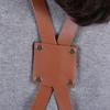 Denim Bib Apron Leather Strap Baker Bartender BBQ Chef Work Cook Uniform A