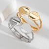 Salircon Exaggerated Big Imitation Pearl Open Bracelets for Woman Vintage Striped Metal Spring Bangles Punk Party Jewelry