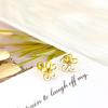 Korean Style Four-Leaf Clover Stainless Steel Ear Stud Earrings for Women