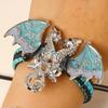 Vintage Hand Woven Dragon Hand Rope Enamel Diamond Inlaid Flying Dragon Jewelry Waterproof for Travel Wear