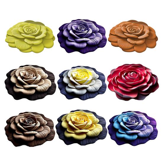 Yousheng Diatomaceous Earth Floor Mat 3D Realistic Flower Pattern Non-Slip Backing Door Mat Living Room Bathroom Kitchen Absorbent Mat