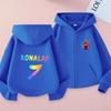 Kinder Reißverschluss Stil Buchstaben CR7 Rosa Strickjacke Kapuzenpullover Sweatshirt Mädchen Junge 3-12 Jahre Freizeit Mode Trend Oberteil Sportjacke Kleidung