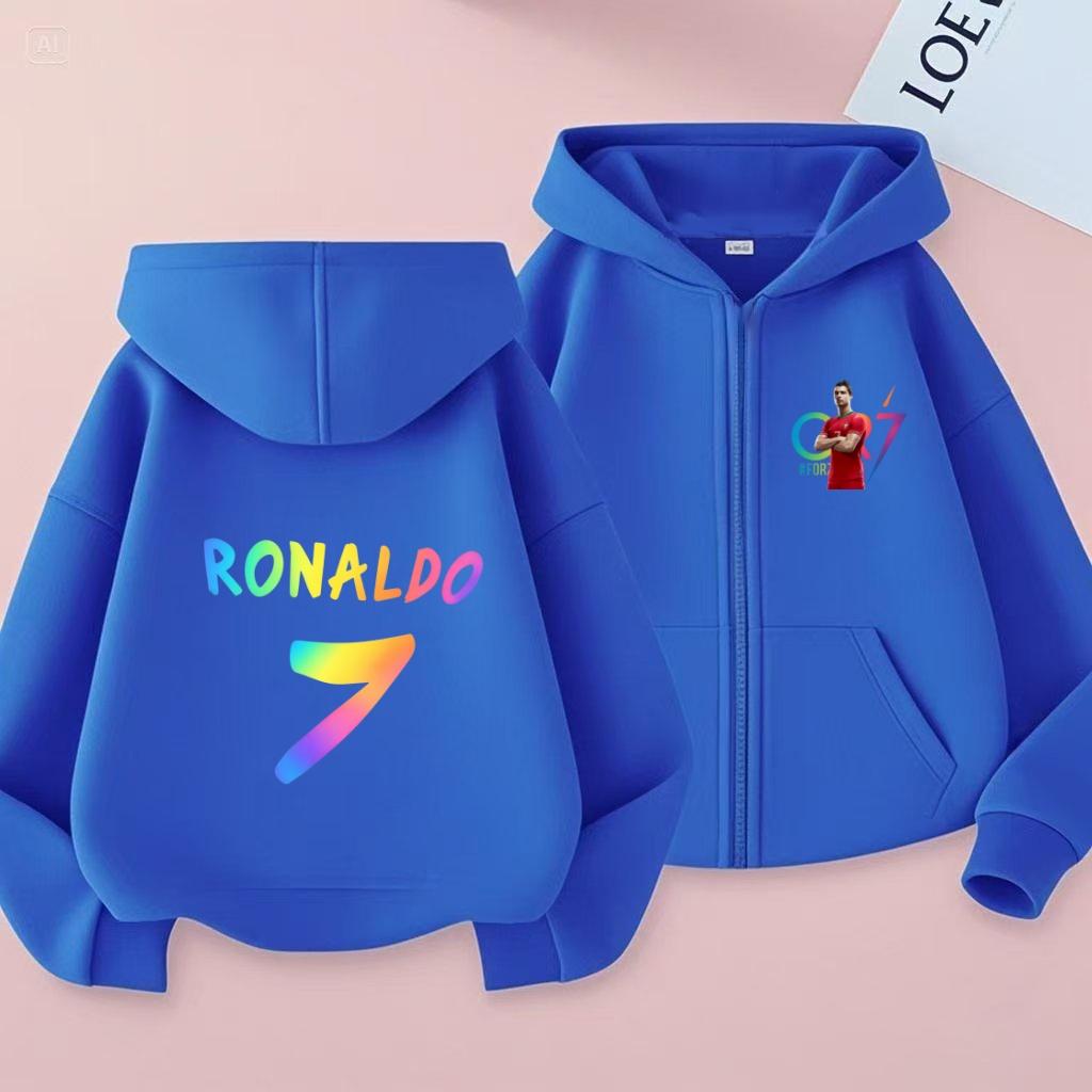 Kinder Reißverschluss Stil Buchstaben CR7 Rosa Strickjacke Kapuzenpullover Sweatshirt Mädchen Junge 3-12 Jahre Freizeit Mode Trend Oberteil Sportjacke Kleidung