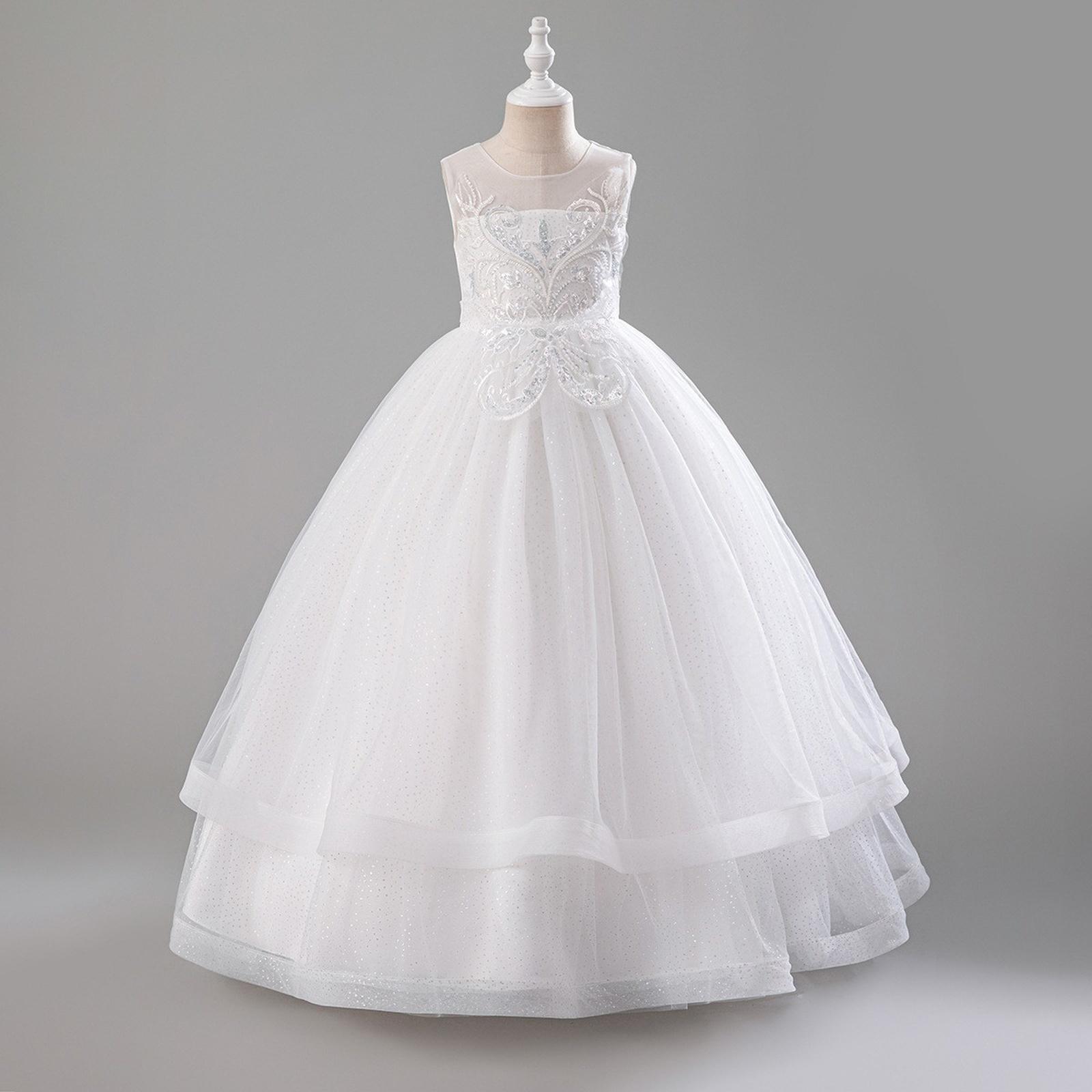 

Платье принцессы для девочек для выступления 170 белый