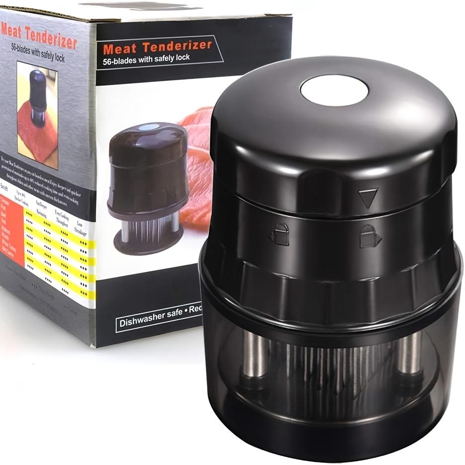 56 Needle Stainless Steel Meat Tenderizer , Heavy Duty Black Plastic Handle for Steak, Beef, Fish, Poultry ,Breaks Down Muscle Fibers