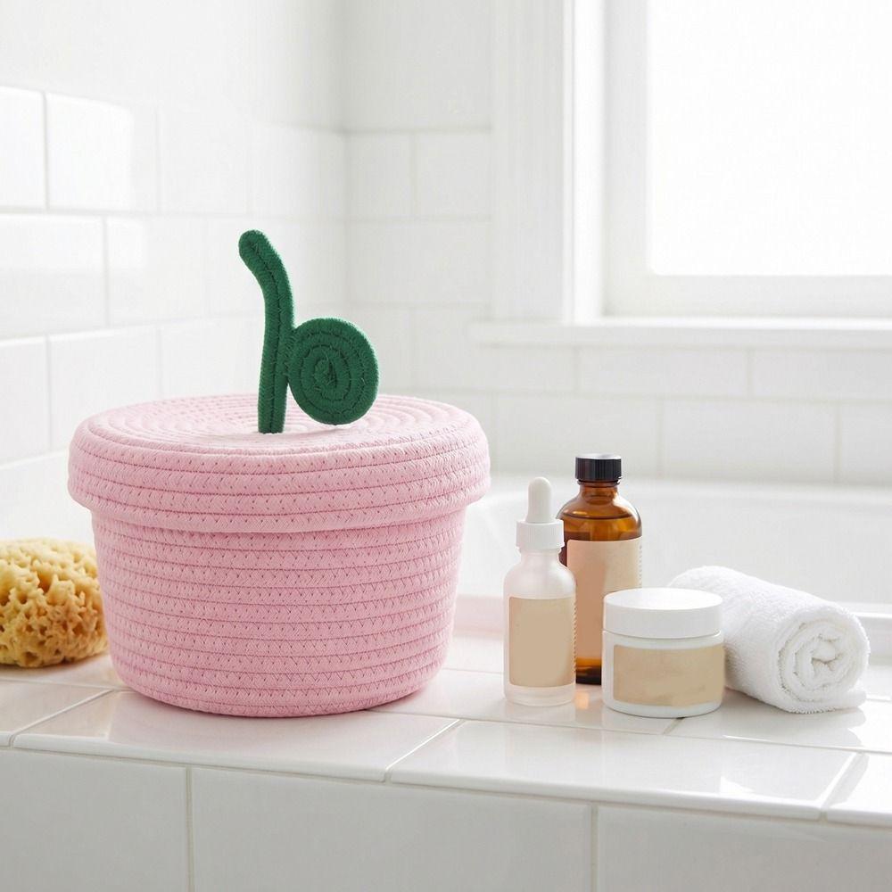 Large Capacity Cotton Rope Storage Basket Decorative Sundries Storage Basket Bedroom