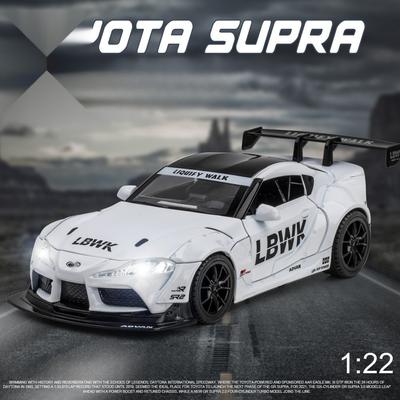 1/22 Scale Toyota Supra Alloy Racing Car Model Diecast Sound & Light Car Shop Exhibition Decorations Collect Ornaments