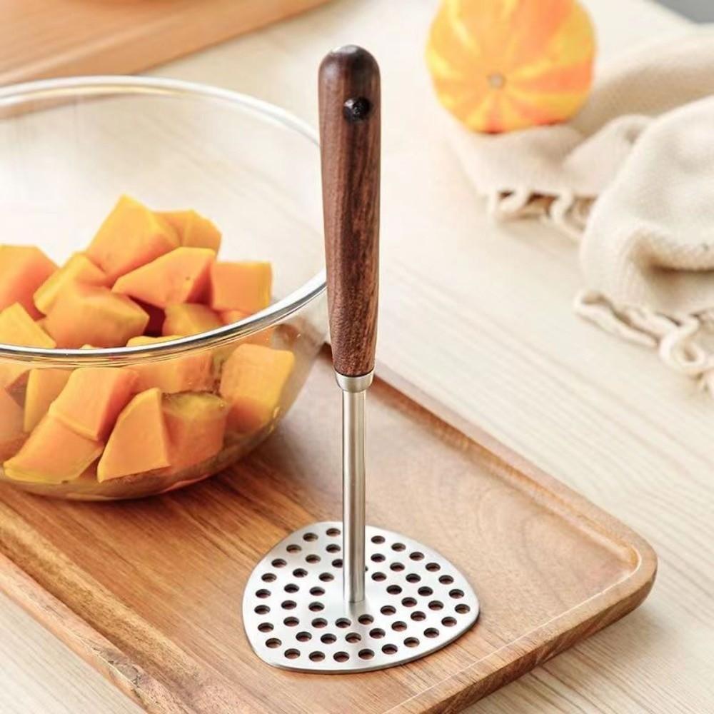 Wooden Handle Potatoes Masher Stainless Steel Avocado Masher Hand Tool Kitchen Tool  Kitchen