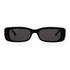 Balenciaga UV Protection Stylish Avant-Garde Rectangular Sunglasses Unisex Sunglasses Black BB0096S001