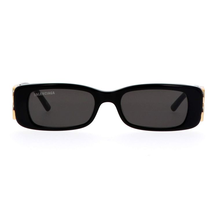 Balenciaga UV Protection Stylish Avant-Garde Rectangular Sunglasses Unisex Sunglasses Black BB0096S001