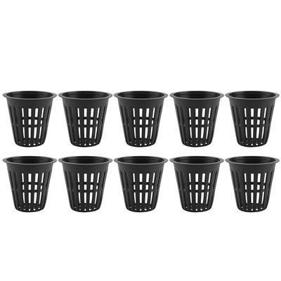 10pcs Set Durable Safe Plastic Hydroponic Basket Cup for Garden Balcony Planting(Black)