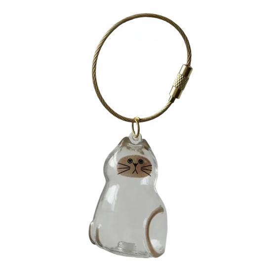 Cat Hair Storage Bottle Transparent Pet Fur Keepsake Keychain for Collecting Cats Dogs Hair Pet Memorial Gift