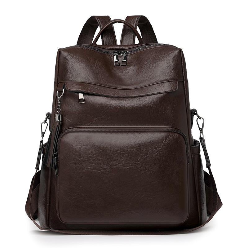 Vintage PU Backpack Women's Multi-functional Shoulder Bag