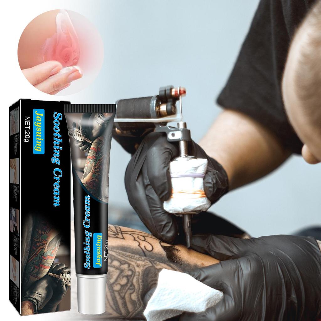 Jaysuing Tattoo Soothing Cream, Soothes and Repairs, Cleans and Moisturizes, Suitable for Body Care After Tattoos, Eyebrow Tattoos, and Piercings, 20g