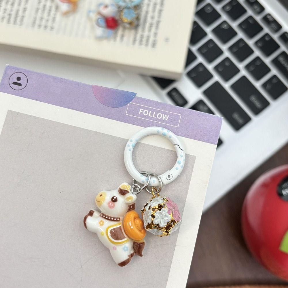 Cute Cartoon Horse Bag Pendant Chinese Style New Year Keyring  Pony Pendant Gift