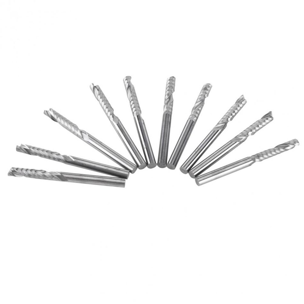 3.175*17mm CNC 10pcs Woodworking Kit Rotary Rasp Milling Cutter Carbide Router Bits Engraving Tool