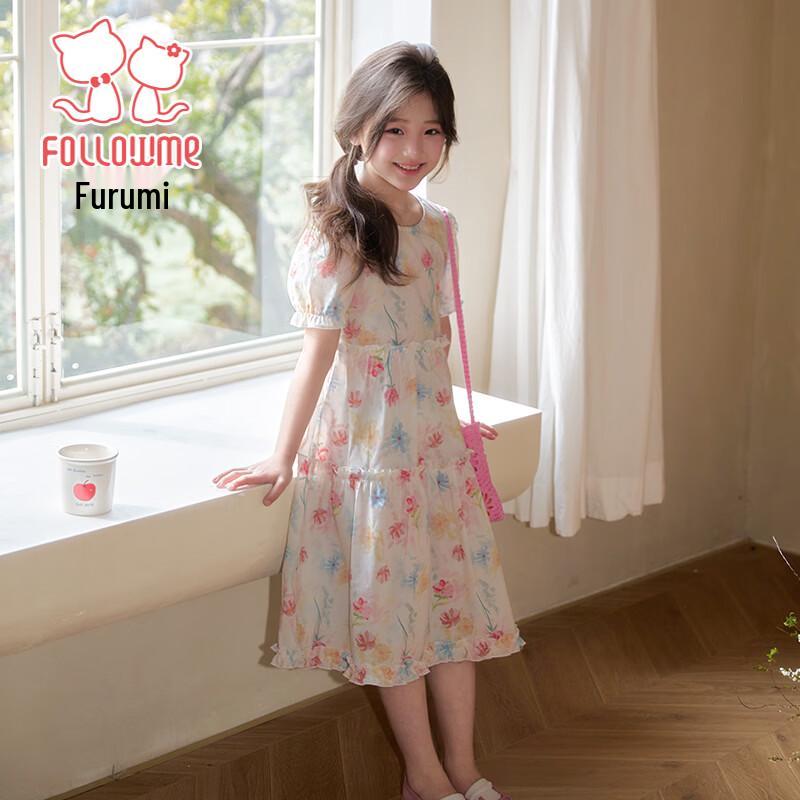 Fuluomi Girls  Sweet Summer Floral Princess Dress 140