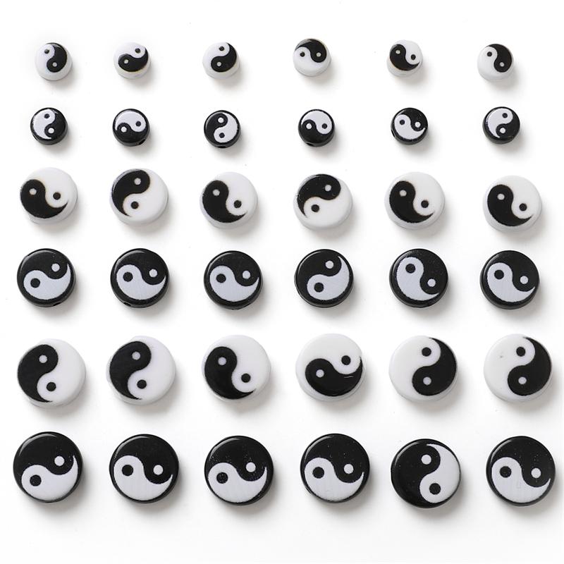 5Pcs Acrylic Taiji Bead For DIY Necklace Bracelet Earrings Jewelry Making Craft Accessories
