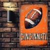 Vintage Cincinnati Football Tin Sign 8x12 Inch Retro Metal Wall Art Pub Decor