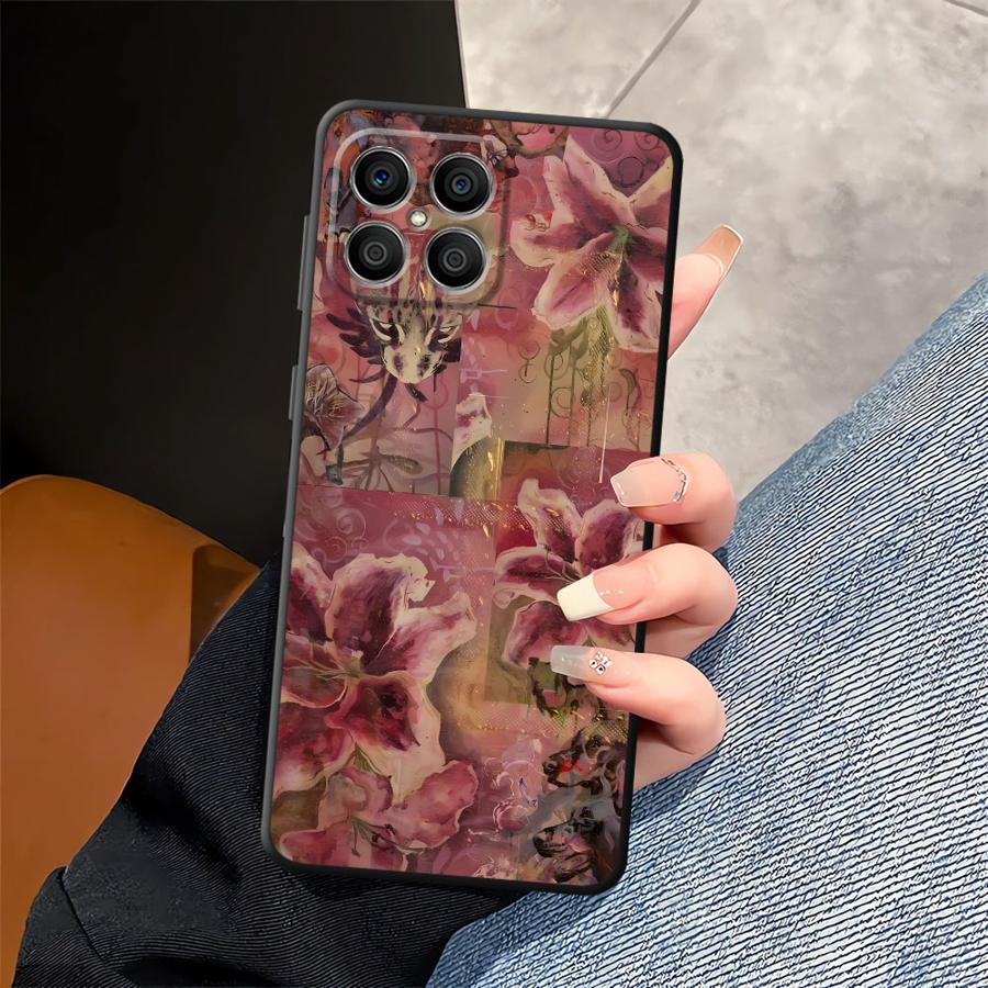 Case for Honor 90 X7 X9a 8X 200 400 Lite X8 Magic5Lite X6 X5b 70 Funda Phone Cover Lily Orchid Flower Print