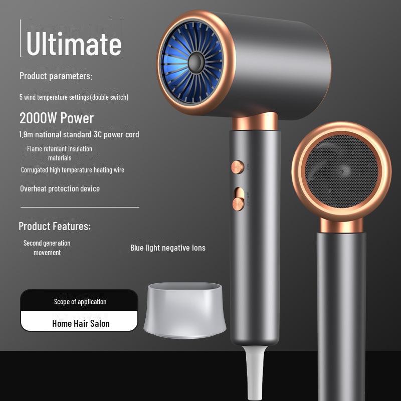 High-Power Blue Light Hair Dryer for Salon and Dorm Use