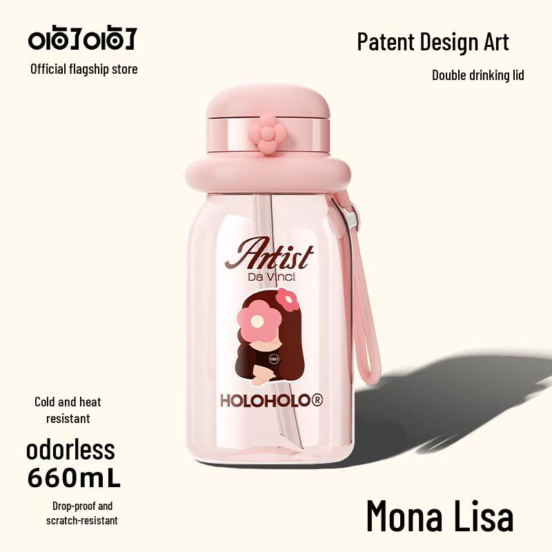 HOLOHOLO Aesthetic Straw Water Bottle