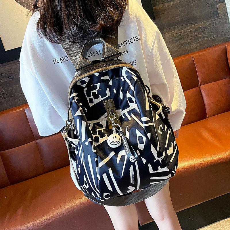 Trendy Brand Printed Large-capacity Backpack New Fashion Casual Oxford Cloth Women's Backpack Travel Bag