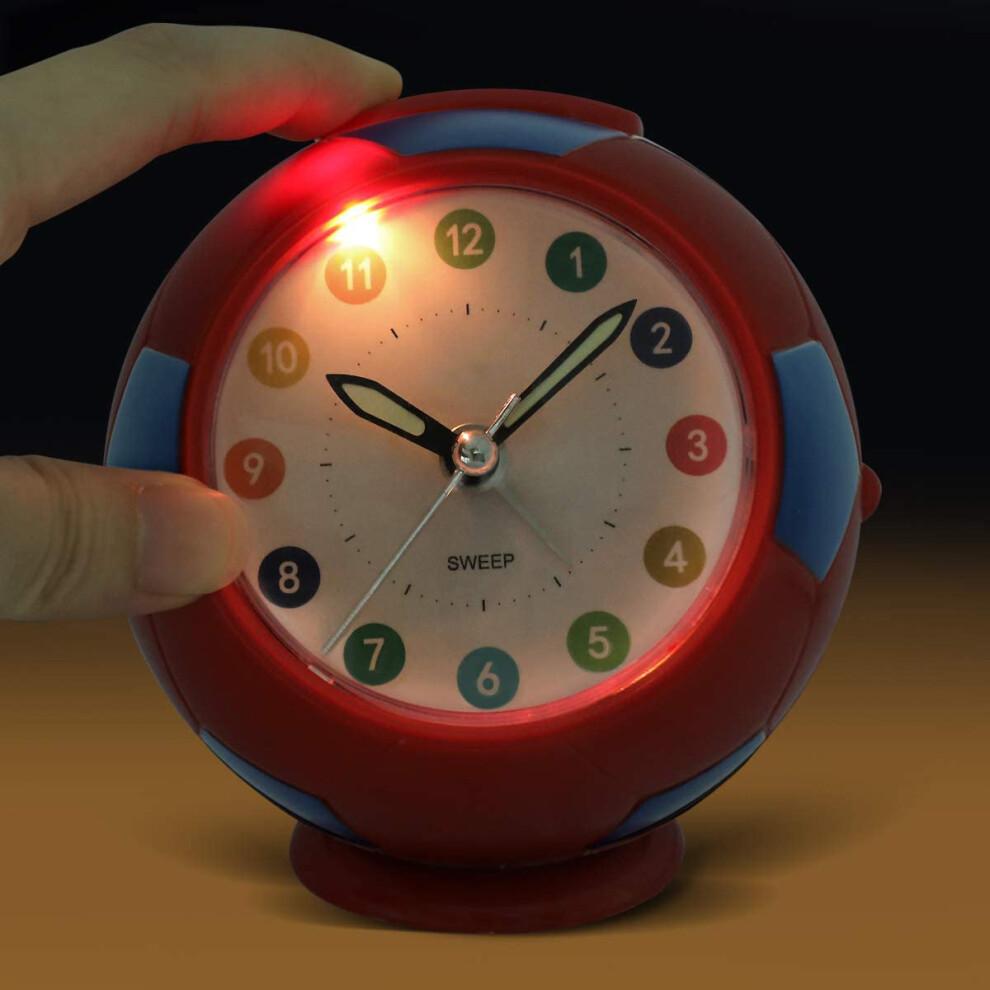 Analogue Talking Clock Silent Non Ticking Analog Alarm Clock, Time Teaching Design With Football Shape Desk Clock And Clear Clock Face, EasyRead For C
