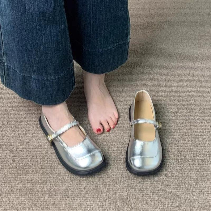 Autumn Not Tired Feet Women's Shoes Mary Jane Single Shoes New Soft Sole Low Heel Square Head Shallow Mouth Small Leather Shoes Women