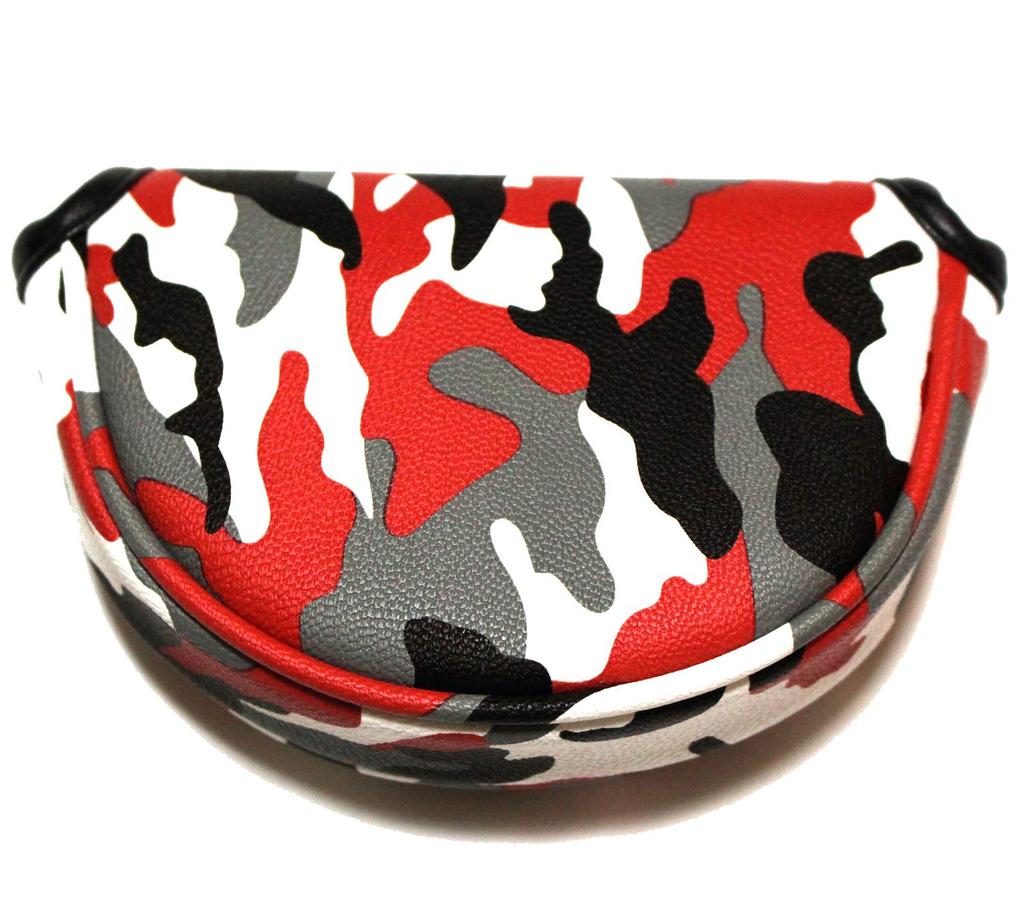 Putter Cover Head Cover Odyssey Compatible with 2 Balls Compatible with Small Mallet Type Magnet Included Camo Camouflage (for Mallets (red Small))