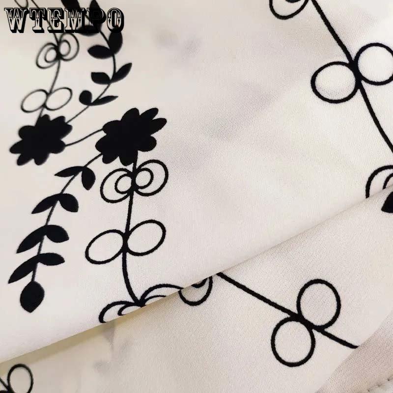 Wysoka talia i cienkie kwiaty Spódnica damska Elastyczny pas Średniej długości Spódnica trapezowa Codzienny Casual Wiosna i lato