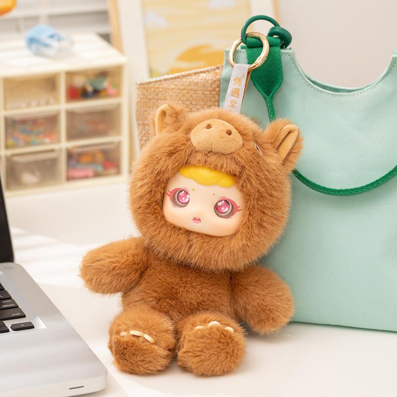 Cute Monkey Plush Bag Charm With Movable Eyes For Kids And Teens