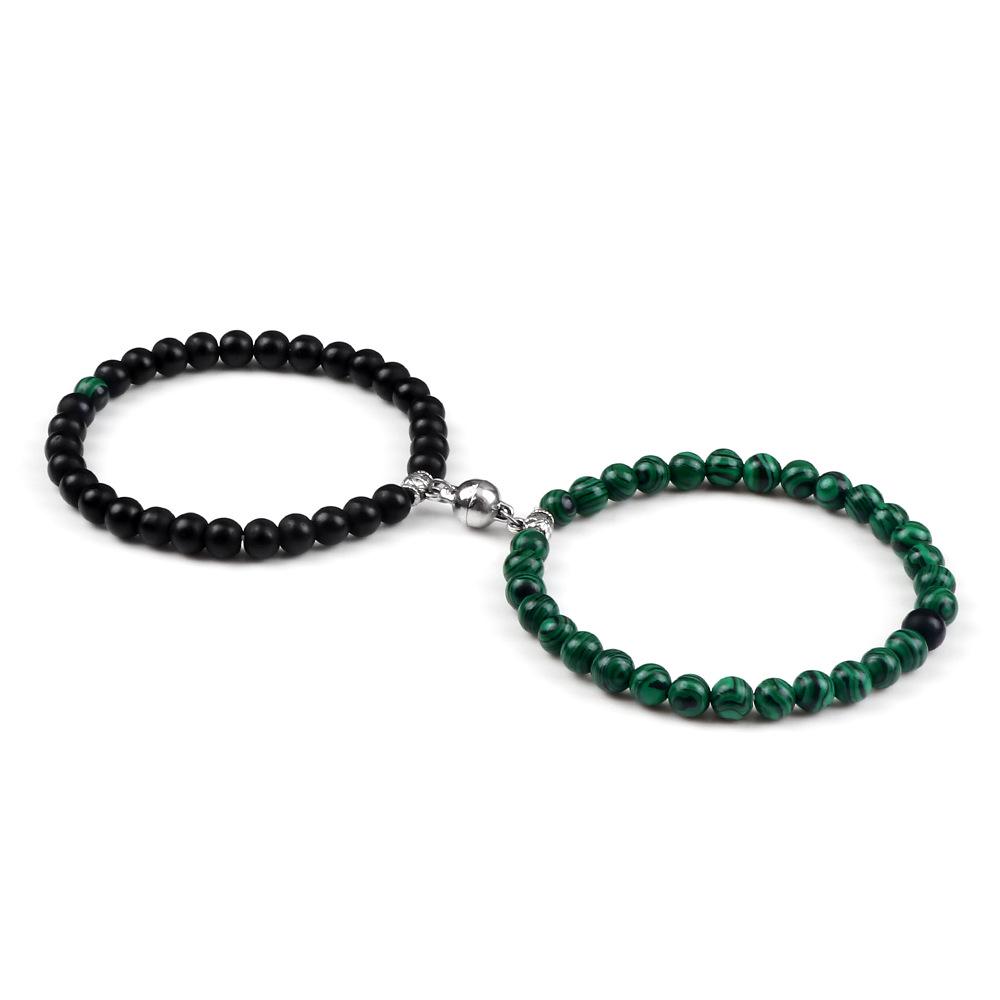 6mm Magnetic Couple Bracelets Set - Memorial Gift for Him & Her