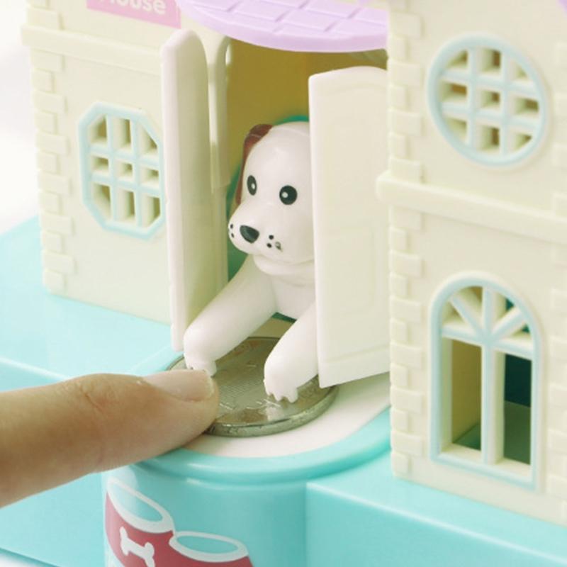 Funny House Piggy Bank Coins Storage Money Boxes Electric Music Steal Dog Coin Bank for Home Decor Kids Room Desktop Decoration