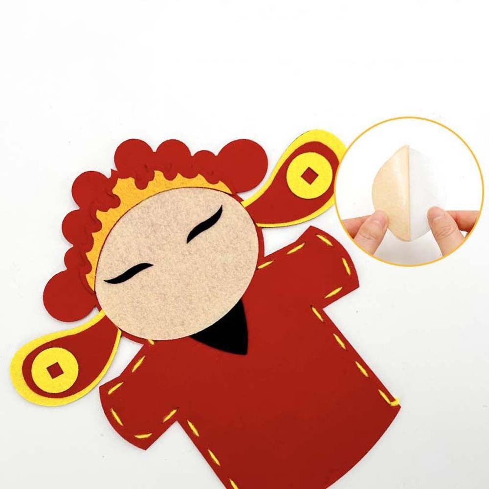 Non-woven DIY Craft Sewing Felts Cartoon Festive Hand Puppets New Year Hand Puppets  Children Toys