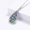 925  Fashion Blue Flower Ladies Pendant Necklace Handmade Enamel Jewelry Wedding Birthday Party Pendant Necklace Women's