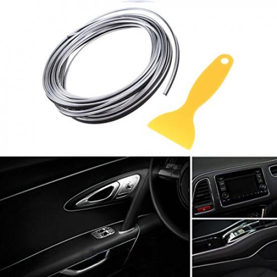 16FT Car Door Edge Molding Trim Seal Strip Scratch Protector Guard Decor Chrome