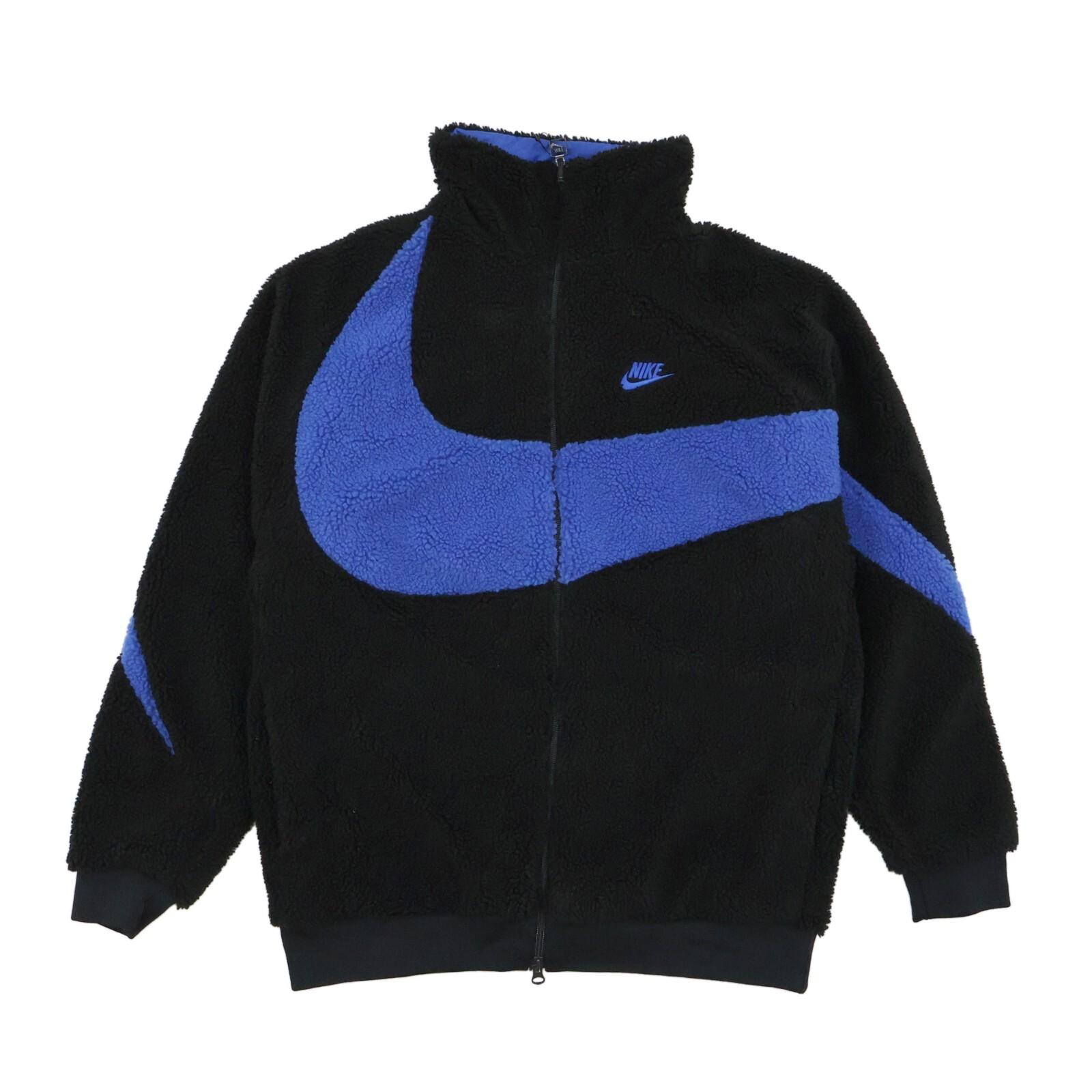 Nike Big Swoosh Reversible Boa Jacket Black Game Royal L