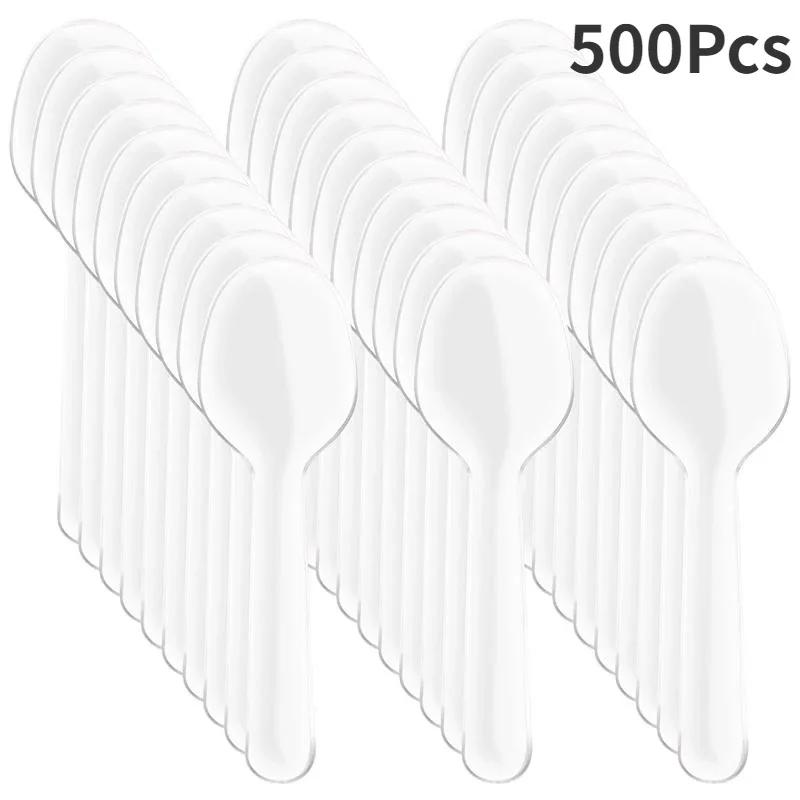 100 500 Pcs Disposable Mini Wooden Ice Cream Spoon Dessert Scoop Wedding Party Tableware Kitchen Accessories