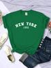 New York 199X tričko s motivem písmene - dámské módní značky s krátkým rukávem, ležérní pohodlné tričko, sportovní letní trička