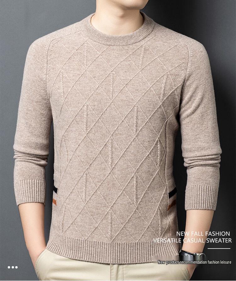 Hodo Men's Premium Wool Crewneck Pullover Sweater