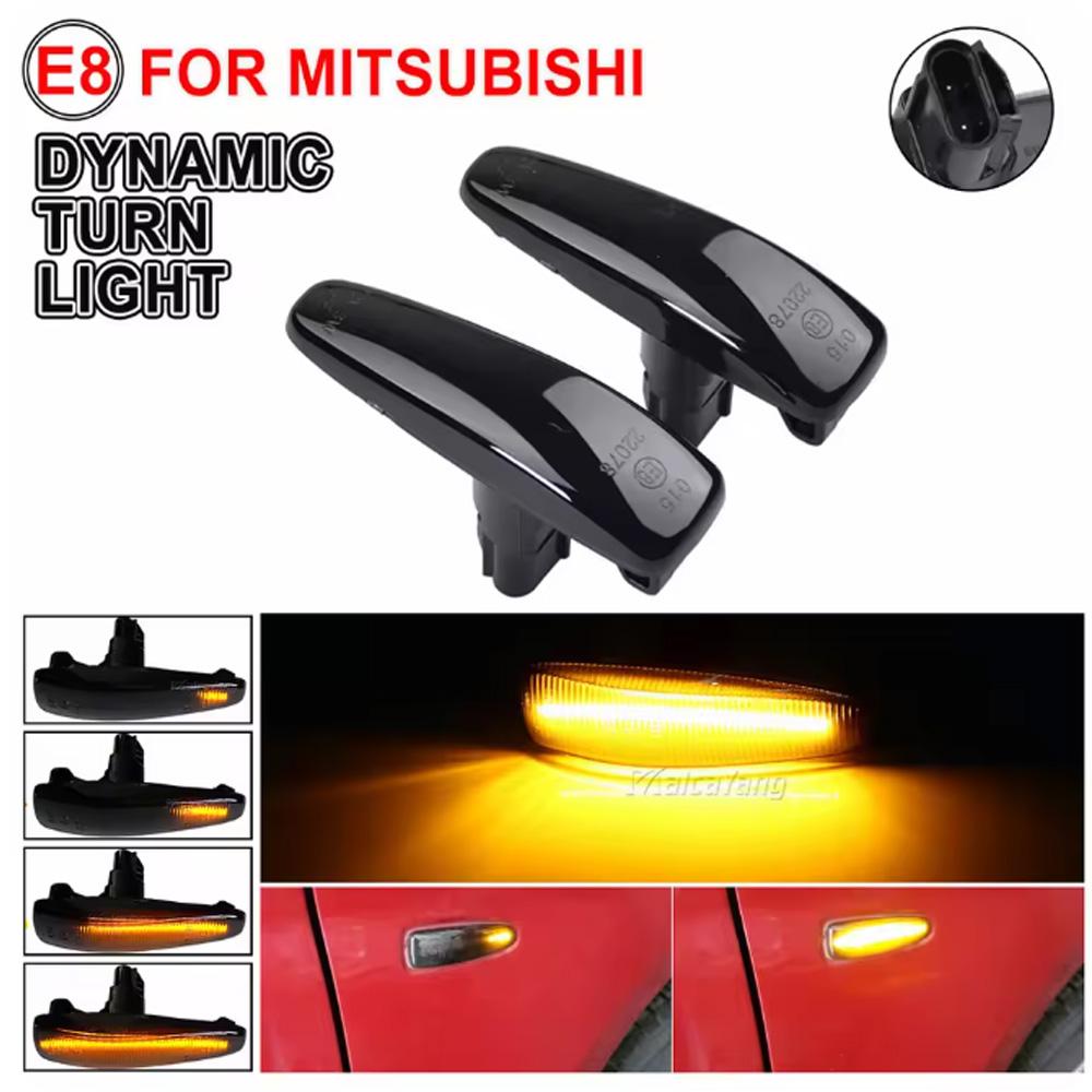 2pcs LED Dynamic Side Marker Turn Signal Lights 8351A001 For Mistubishi Outlander Sport Mirage Montero ASX Lancer Evolution X