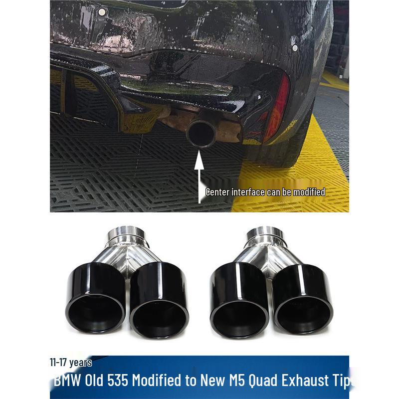 Quad Exhaust Tips for BMW 5 Series: Upgrade F10/F18 To New M5 Style with Square Outlets