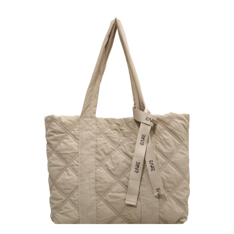Women's Quilted Tote: Casual Down Single Shoulder Bag, Large Capacity for Autumn/Winter