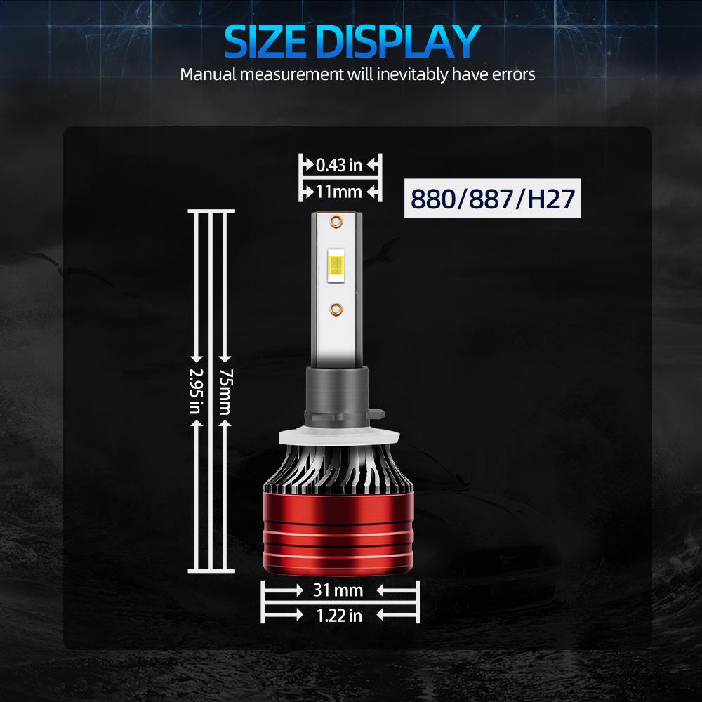 9005 9006 H1 H11 H7 880LED Headlight 9007 H4 H13 Hi/Lo Beam Bulb 400% Brighter LED Conversion Kit 6000K White Light Bulbs
