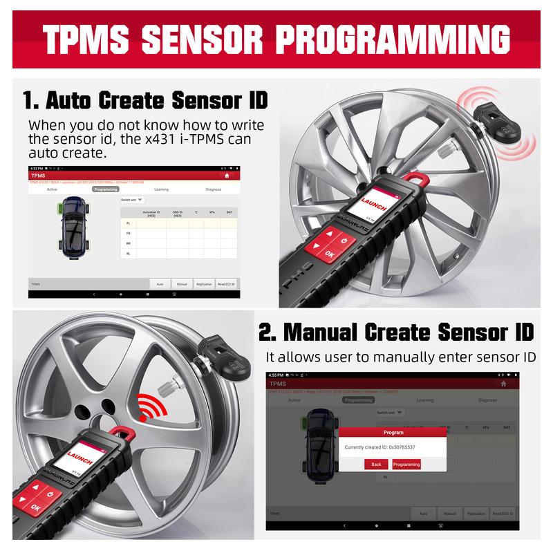 LAUNCH X-431 i-TPMS TPMS Reifendrucksensor Wiederlernwerkzeug, Aktivierung/Wiederlernen/Programmierung von Sensoren Funktioniert mit X431 Scanner