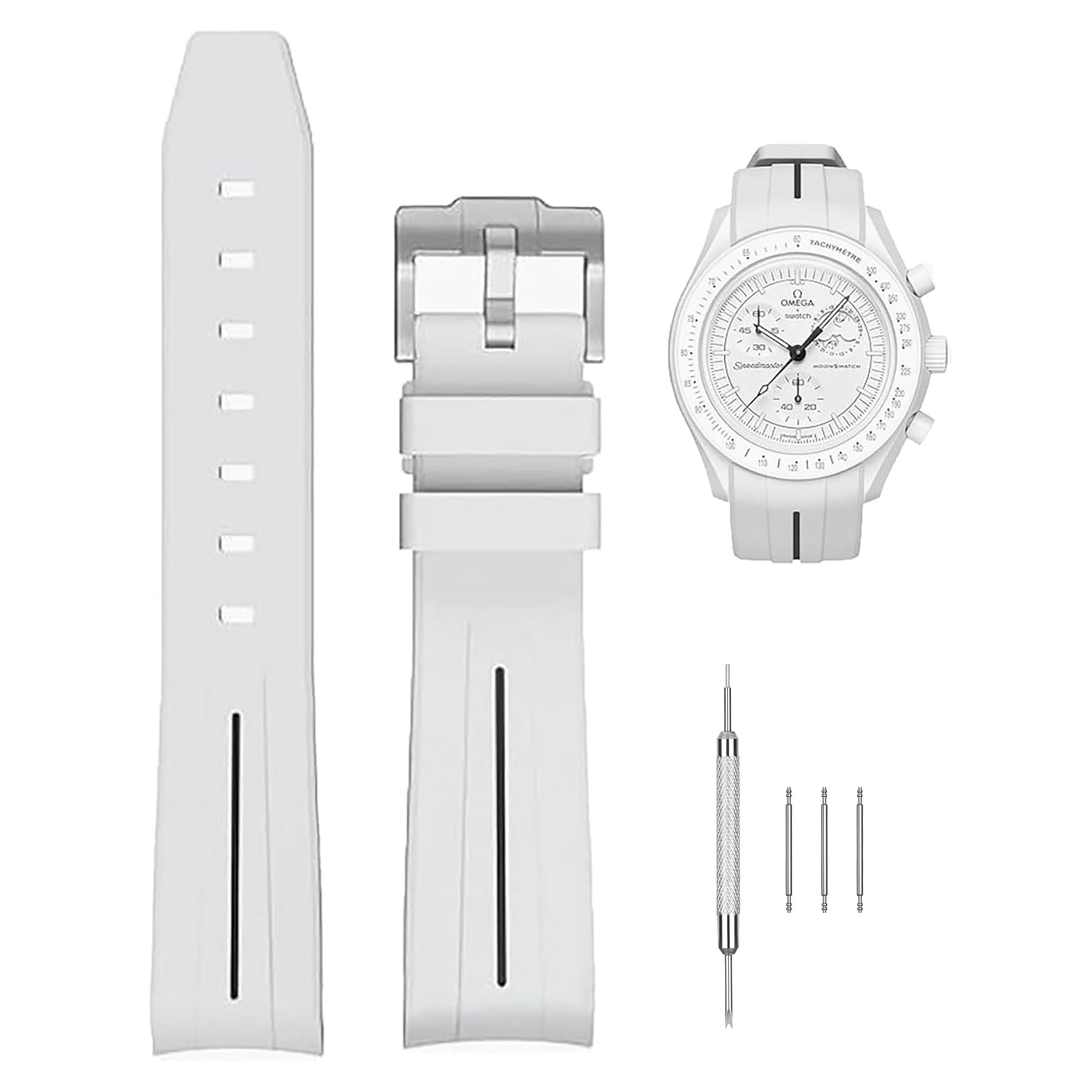 

Ремешок для часов 20 мм для и 20 мм силиконовый водонепроницаемый и Omega, Swatch, MoonSwatch, Omega, Speedmaster, Rolex, Seiko. Ремешок, влагозащитный.