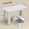 Dining Table for 4, Lift-Top, Hidden Storage, 120 x 60 x 75.5 cm, White